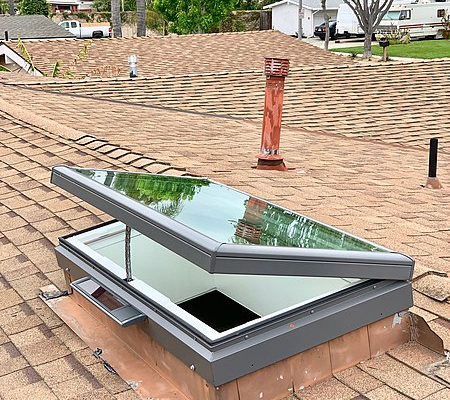 450px Venting Solar Powered Glass Skylight