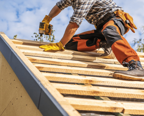 An illustration showcasing Waddle Exteriors approach to new construction roofing