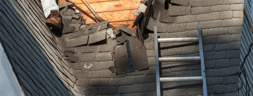 An illustration depicting the basics of shingle removal. 1