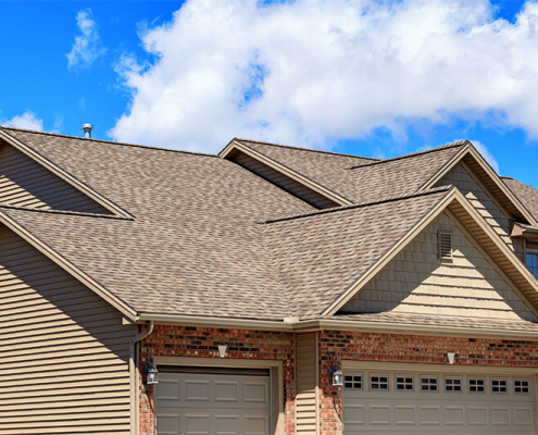 Brown shingle roofing