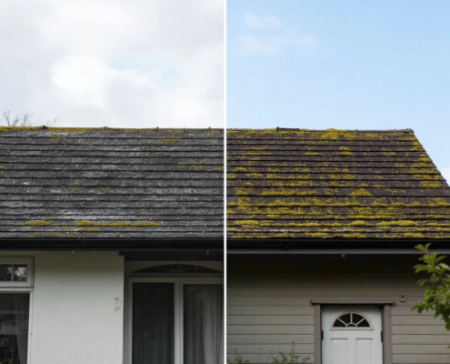 Preventing future algae and moss growth on a roof