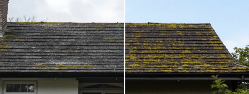 Preventing future algae and moss growth on a roof