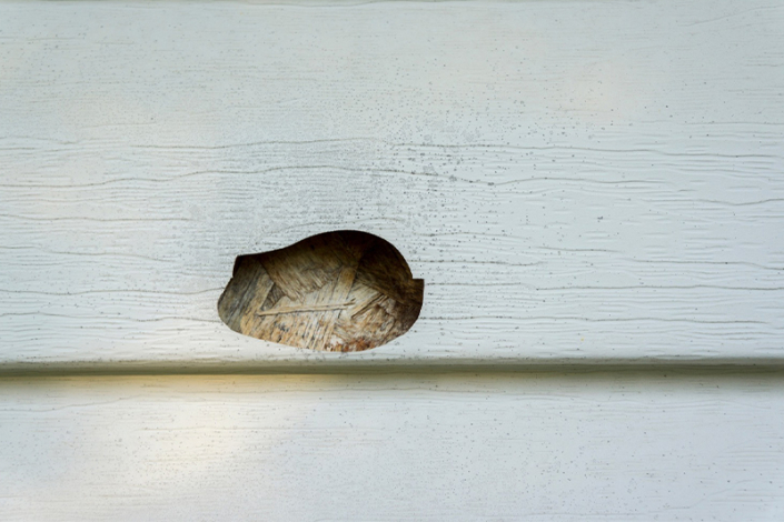 Siding damage due to rocks or other debris
