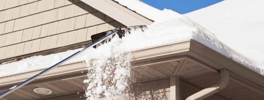 Different roofing materials affected by cold weather, including asphalt shingles and metal roofs.
