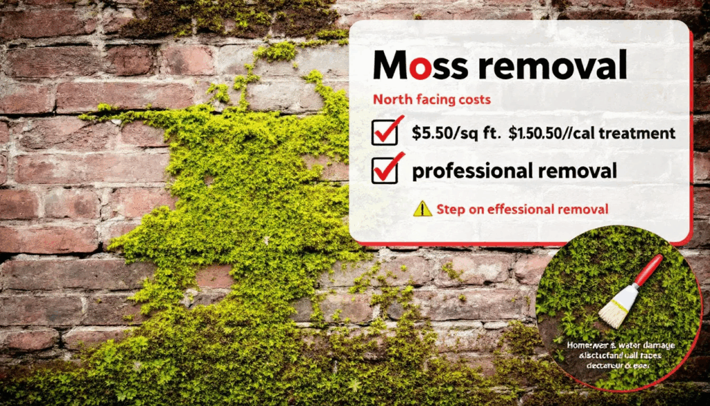 Cost implications of moss removal and potential problems if neglected.