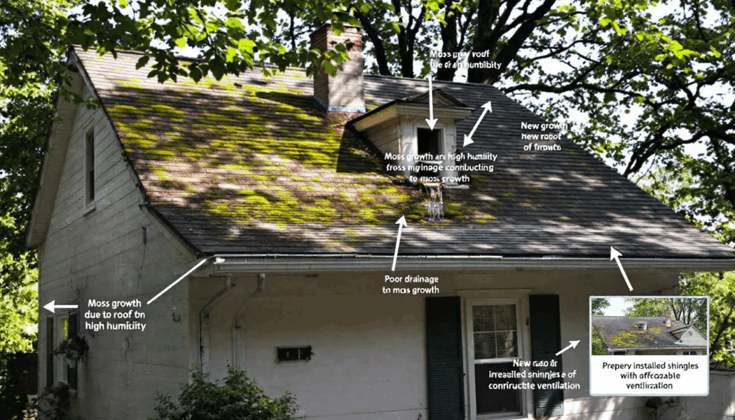 Understanding moss growth in Iowa, which can affect roof conditions.