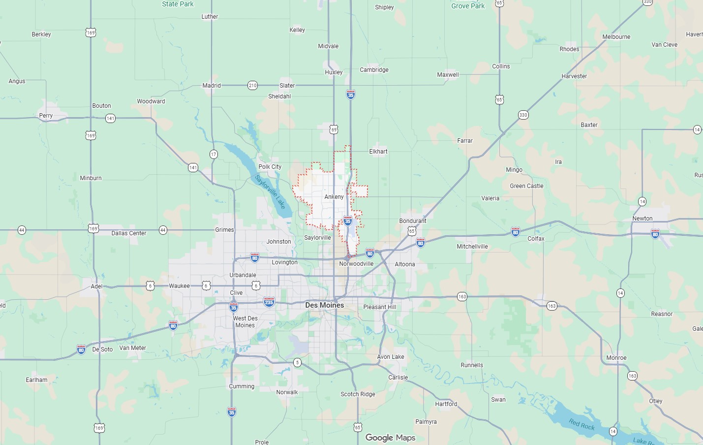 Ankeny map